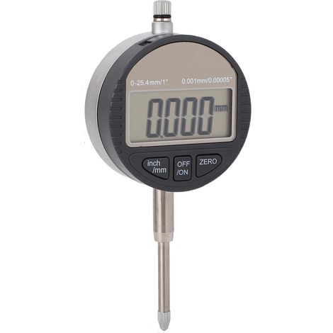 Ortviai Indicateur de comparaison numérique 0-25,4 mm, affichage LCD 5 chiffres, précision 0,001 mm, acier inoxydable