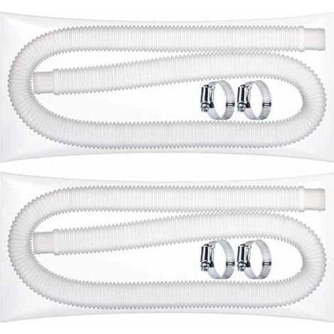 Accessoires de piscine - Tuyau de rechange - Plastique polyéthylène - Flexible - Colliers de serrage métalliques (1/4)