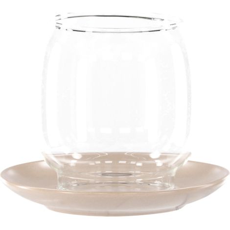 Lanterne en Verre "Archy" 12cm Beige (1/4)