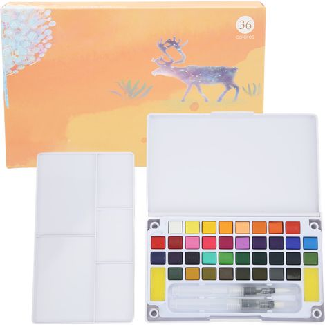 36Pcs Watercolor Paint Set Portable Saturated Colors Fade Resistance Artistic Drawing Sets (1/5)