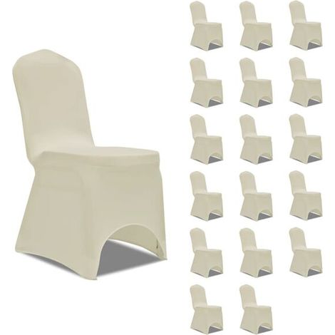 Housses de chaise extensibles beiges, lot de 18 (1/5)