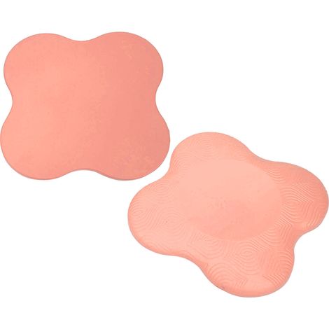 Lot de 2 tapis de yoga antidérapants double face pour genoux et coudes, en PU, pour l'entraînement et l'exercice (rose).