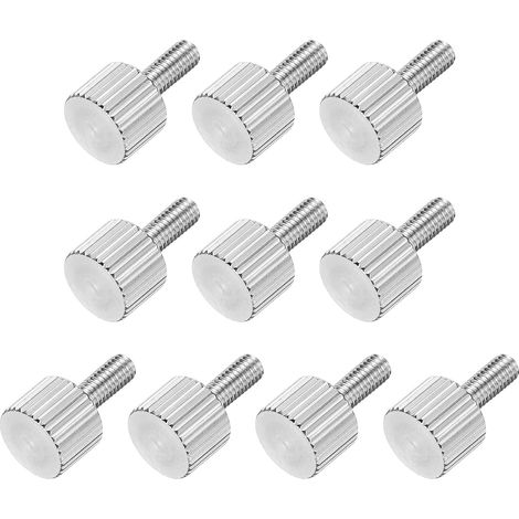 Rändelkopfschrauben M3x8 mm – 10er-Pack – Edelstahl 304 – Werkzeugloses manuelles Anziehen – Elektronik und Heimwerken – Silber (1/5)