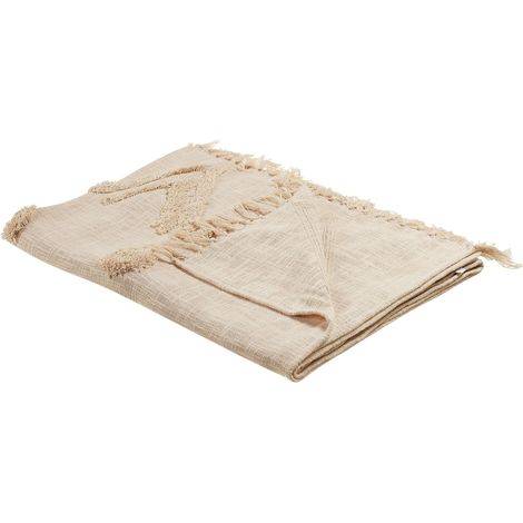 Kuscheldecke FATEHPUR Baumwolle 130 x 180 cm Beige (1/5)