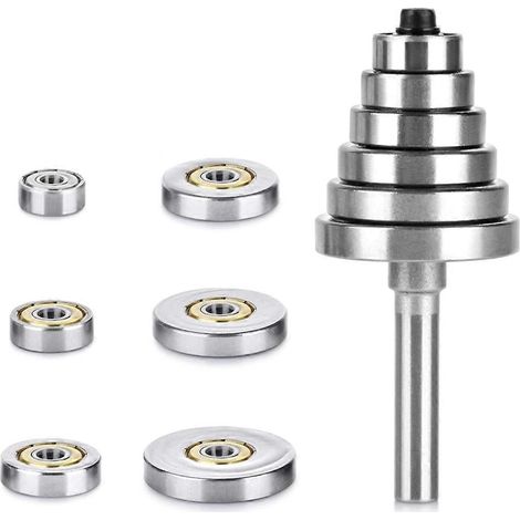 4-teiliges Fräser-Set mit 1/4-Zoll-Schaft und 6 Kugellagern