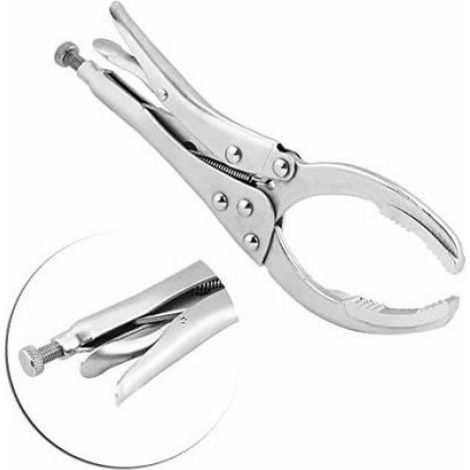 Pince A Filtrage Huile - 10 Pouces - Acier Au Carbone 405 - Mâchoires Dentelées - Compacte - 1 Pièce (1/4)