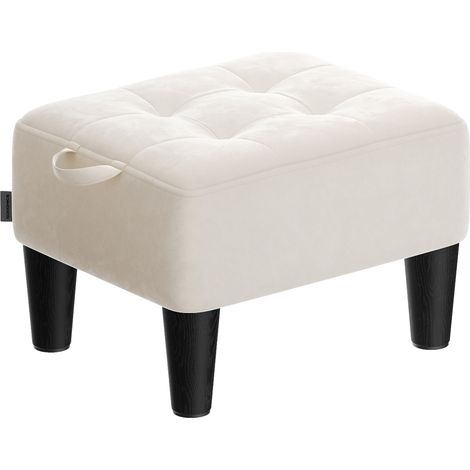 Songmics – Tabouret repose-pieds en velours – Rembourrage épais 5 cm – Capacité de charge 150 kg – Dimensions 40 x 32 x 26 cm – Pour salon, chambre, entrée (1/5)
