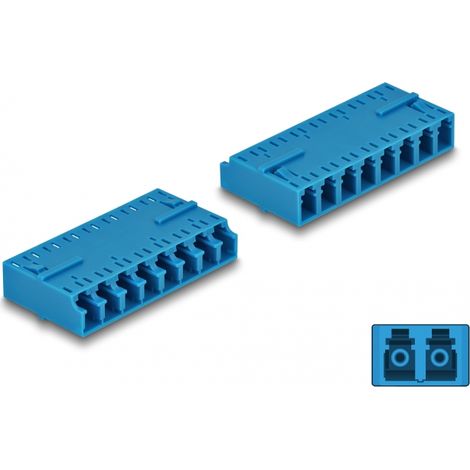 Delock Acoplador Fibra Ãptica HD LC Octuplex hembra a LC Octuplex hembra azul