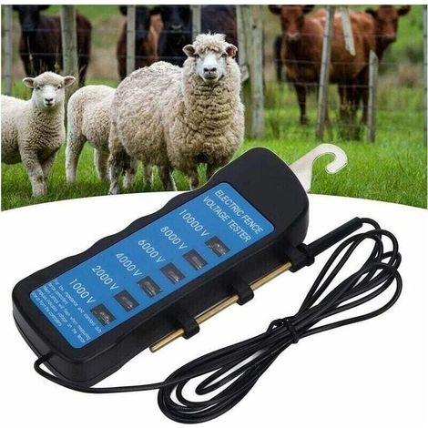Probador de voltaje portátil para cercas eléctricas con 6 luces para detectar el voltaje, ideal para equipos agrícolas, ganado y cercas eléctricas de jardín. -Crezuo (1/4)