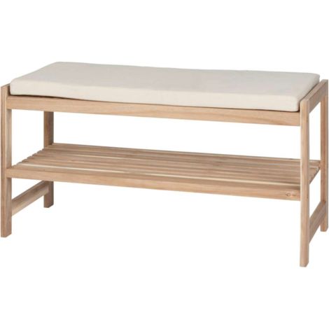 Banco de zapatos con tapizado de asiento Acina - zapatero con asiento certificado FSC® - (1/5)