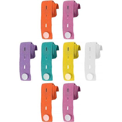 Bande élastique de rangement pour vêtements enroulables, lot de 8, pour la salle de bain, 2 x 80 cm, avec fonction ajustable. (1/5)