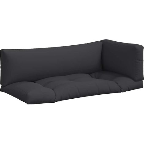 Maison Exclusive - Coussins de palette lot de 3 noir tissu