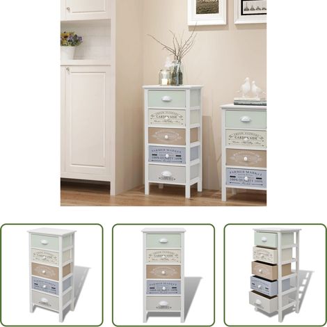 Französischer Landhausstil -  Beistellschrank mit 5 Schubladen Französischer Stil Holz (1/5)