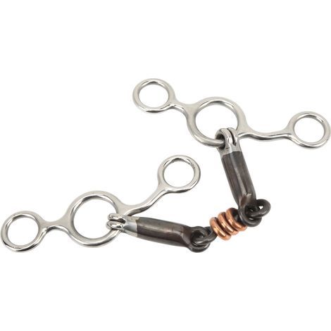 Gebiss für Pferdeausbildung, Mundstück, Edelstahl, Messing, 145 mm, Mundstück, Zaumzeug