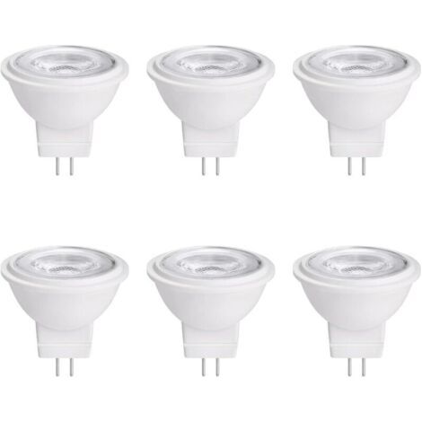 Ampoule LED MR11 GU4.0 à double broche, 3 W, 12 V AC/DC, spot LED basse tension, lumière blanc chaud 2700 K-3000 K, lot de 6 (1/5)
