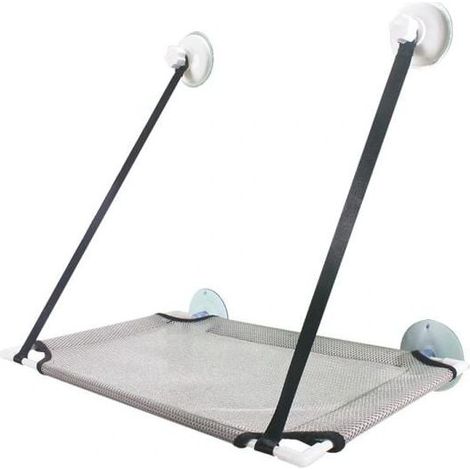 Lit suspendu, siège de fenêtre, chaise, cadre de fenêtre pour chat, couche simple grise (1/4)