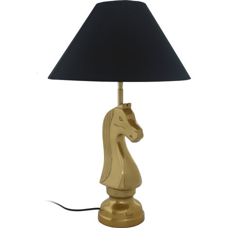 Lampada da tavolo Bishop in metallo con base a scacco (1/3)