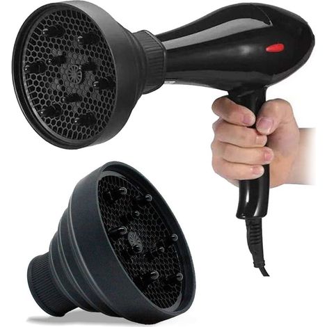 Diffuseur universel pliable pour sèche-cheveux – Qualité professionnelle, léger et pliable, idéal pour les voyages, compatible avec la plupart des sèche-cheveux