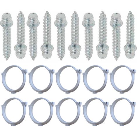 Ensemble de 10 colliers tube de descente Ø100 Gris + 10 Vis 7x40mm - Arcanaute