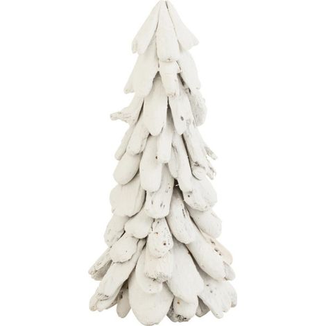 Sapin de Noël à Poser "Bois Flotté" 50cm Blanc (1/2)