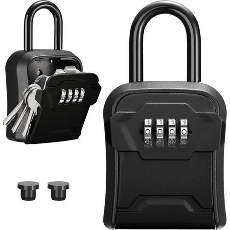 Lock Box, Wall Mounted Key Lock Box and Portable Combination Box with Resettable Code, Security Box for Outdoor House Keys, Replacement Key Storage (1/5)