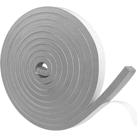 Joint Isolation pour Porte Fenêtre, Joint Adhésif en Mousse Caoutchouc, 12mm(l) x12mm(H) x4m(L), Résistant aux Intempéries, Anti-Collision, Isolation, Gris