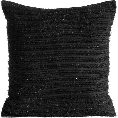 Reina Kissenbezug 45x45 schwarze Fransen (1/3)