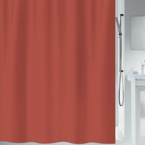 Rideau de douche Polyester PRIMO 180x180cm Terracotta Spirella (1/4)