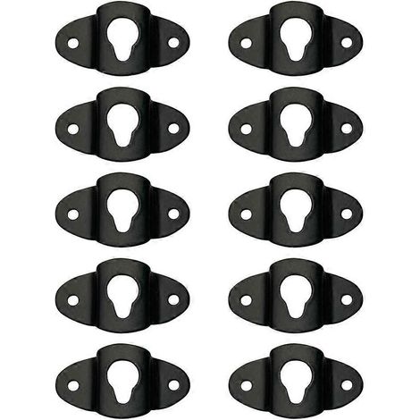 10 connettori piatti in ferro per staffe per altoparlanti, compatibili con accessori audio per altoparlanti, neri. (1/4)