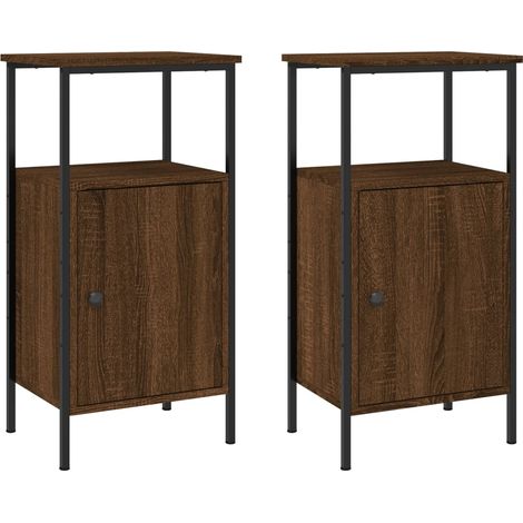 Maison Exclusive - Nachttische 2 Stk. Braun Eichen-Optik 41x31x80
