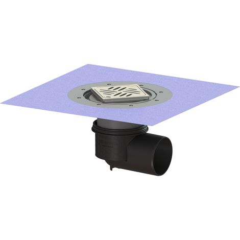 Siphon de sol/plafond Ecoguss DN 100, montage latéral, Variofix, grille design