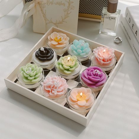 Bougie Parfumée Forme De Fleur - Cire Paraffine - Pour Décoration Intérieure Méditation Bain Yoga - Lot De 1 (1/5)