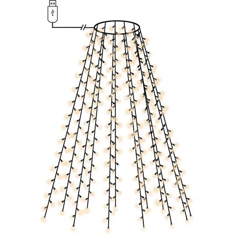 Catena luminosa per albero di Natale 150 cm 150 LED effetto scintillante atmosfera accogliente in PVC bianco freddo 020046769