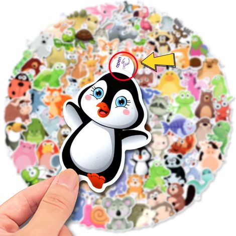100 Autocollant Animaux De La Foret, Autocollants Animaux Pour Enfants avec Open, 5-7 CM, Les Enfants Peuvent Utiliser Eux-Mêmes (1/5)