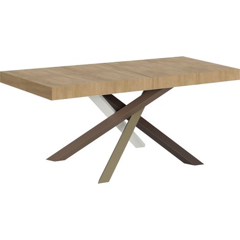 Tavolo Allungabile 120/380x90 cm Volantis Premium Quercia Natura Gambe Multicolore 4/C