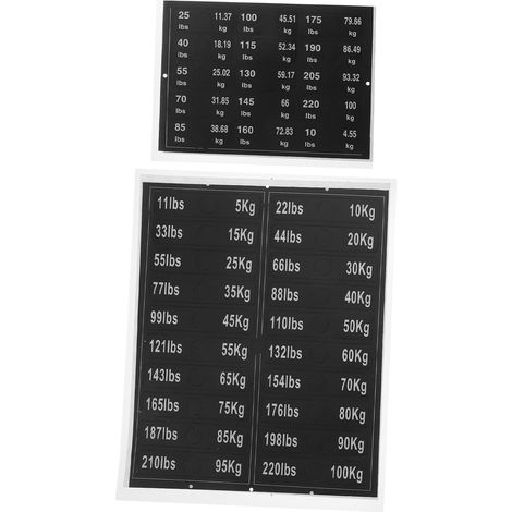 2feuilles Étiquettes Autocollantes pour Piles De Poids Autocollants Numérotés Haltérophilie Étiquettes pour Équipement De Gym Fournitures Entraînement De Fitness Résistantes à Usur (1/5)