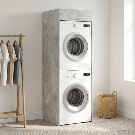 Waschmaschinen-Schrank Beton 67,5 x 68 x 200 cm Holzwerkstoff