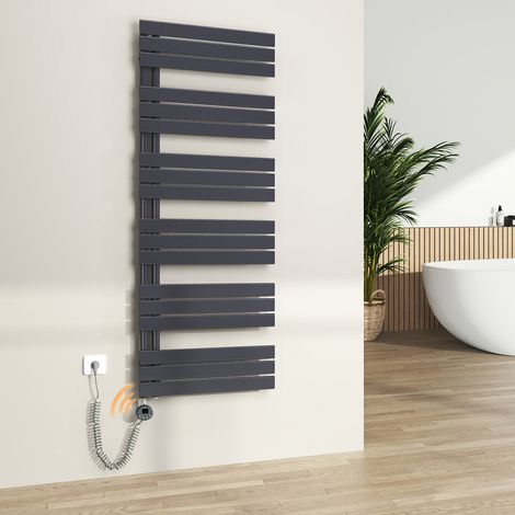 S'AFIELINA Elektrischer Badheizkörper Flach Paneelheizkörper Handtuchwärmer Heizkörper inkl. Heizstab mit Thermostat,Elektrisch betrieben,Anthrazit,159.9x60 cm 1000Watts (1/5)