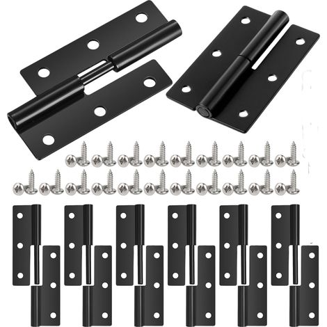 Charnière Plate Set Charnières Amovibles en Fer Petite Charniere Noires 62x37x1.5MM 8pcs (1/5)