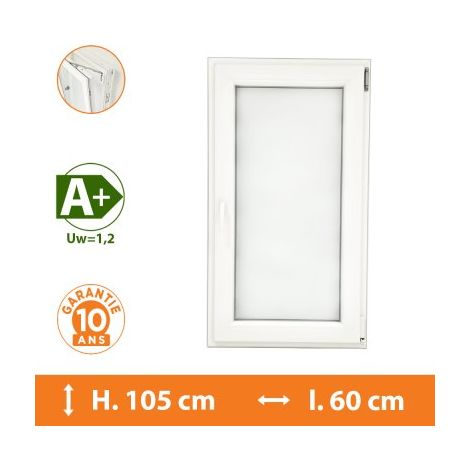 Fenêtre 1 Vantail Blanc - Tirant Droit - H.105 x l.60 cm (1/5)