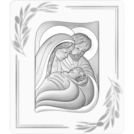Quadro in argento Sacra Famiglia regalo di nozze 6776OP 21 x 24,5 cm (1/4)