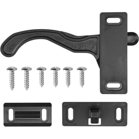 Loquet de porte moustiquaire droite pour caravane, kit de poignée de porte de remplacement avec quincaillerie complète, charnière droite (1/5)