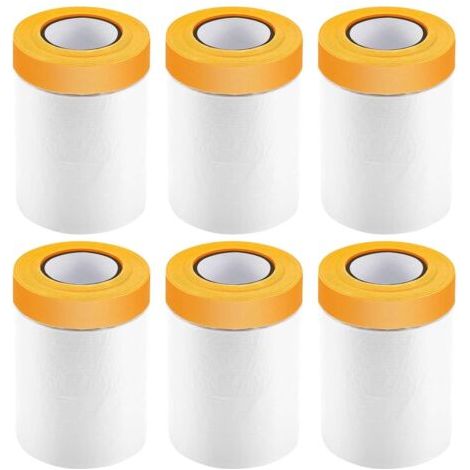 Csparkv – Bâche de peinture 55cm x 25m – Film plastique autocollant haute adhérence – Résistant à l'humidité – Lot de 6 rouleaux
