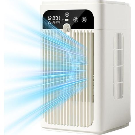 Condizionatore d'aria portatile, raffrescatore evaporativo, due velocità regolabili, ricaricabile con acqua, ventola silenziosa con timer USB. (1/5)
