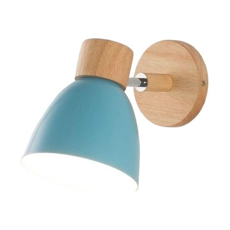Lampe Murale - Abat-jour En Bois Et Métal - Douille E27 - Pour Chambre Salon Couloir Cuisine Café - 10-60 W - 110-220 V - 1 Pièce