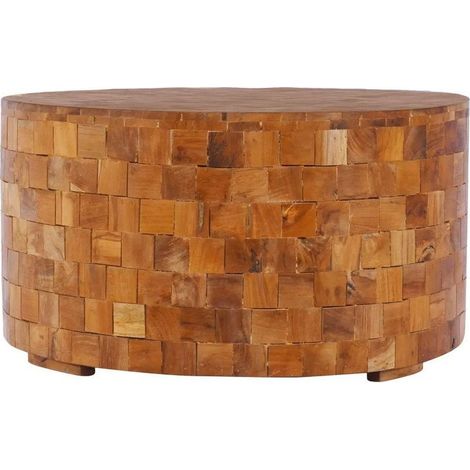 Table basse ronde bois massif clair Mundi D 60cm (1/3)