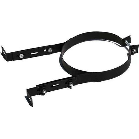 Chimney Pipe Holder Bracket Stainless Steel Adjustable Wall Support-Black- (1/5)
