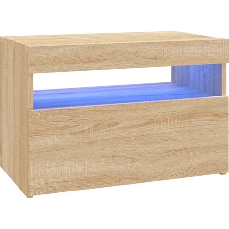 Porta TV multimediale scaffale per televisione televisione buffet sala da pranzo soggiorno camera da letto con luci a LED rovere Sonoma 60 x 35 x 40 cm marrone 020026787