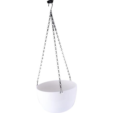 Pot de Fleurs Suspendu Support Décoratif en Plastique Blanc Chaîne Suspendre pour Jardinière de Balcon ou Rebord de Fenêtre, pour Plantes et Fleurs (1/5)