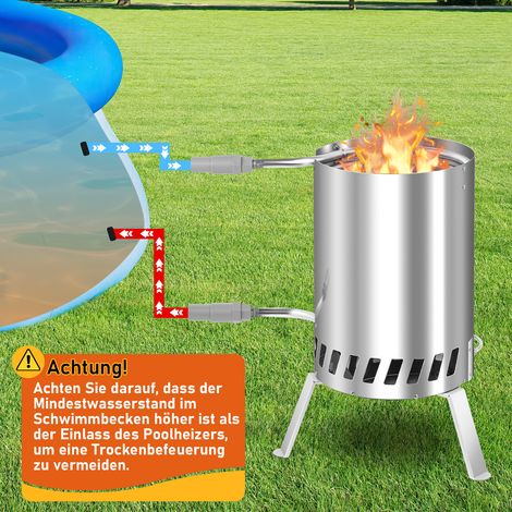 Wolketon 2X Poolheizung Anschluss Pool Ofen Poolschlauch Schwimmbadheizung mit Feuermatte